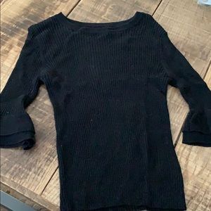 Aeropostale 3/4 length sleeve black sweater, M